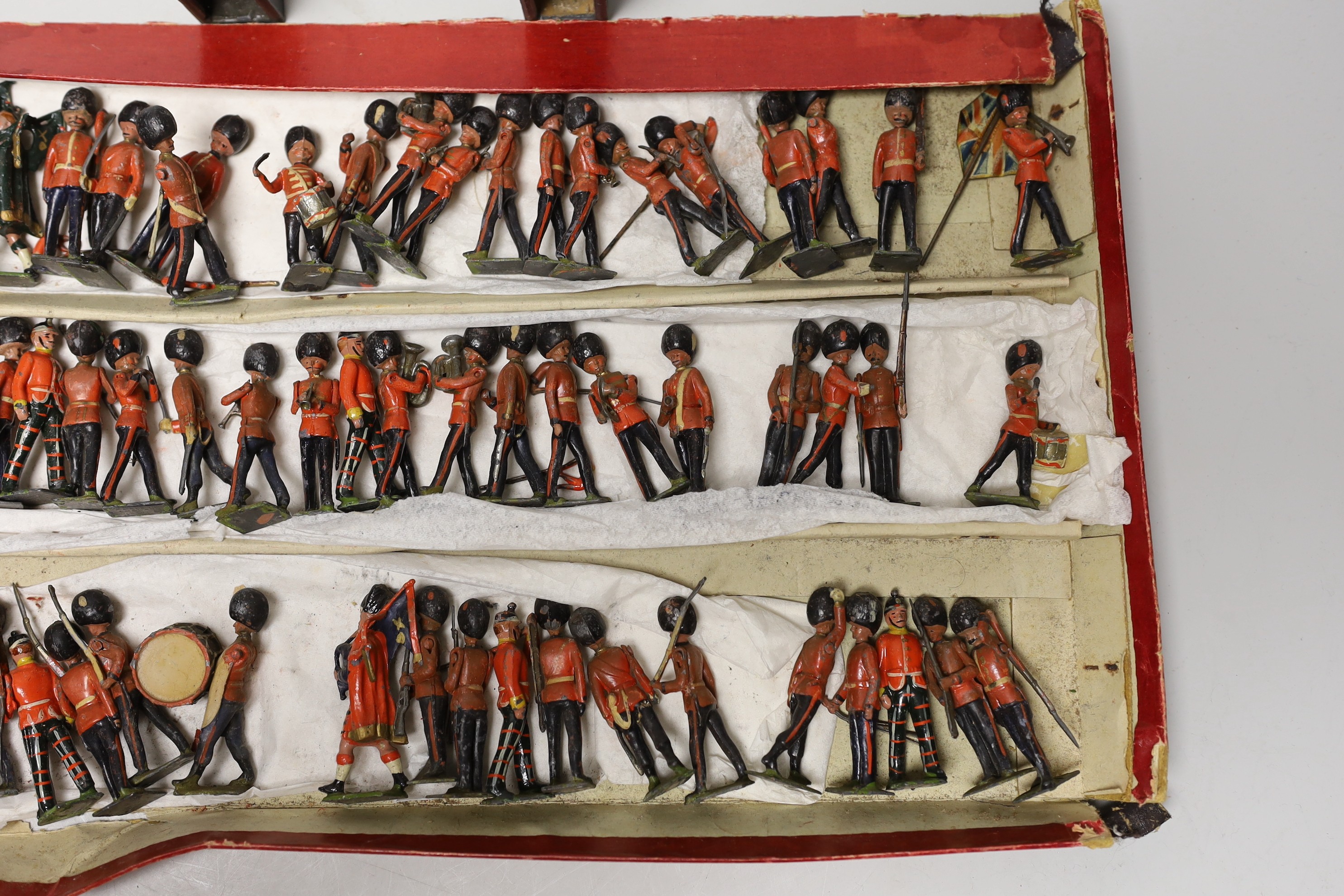 Britains Guards, various sets and part-sets, in set 53 box, pre-war